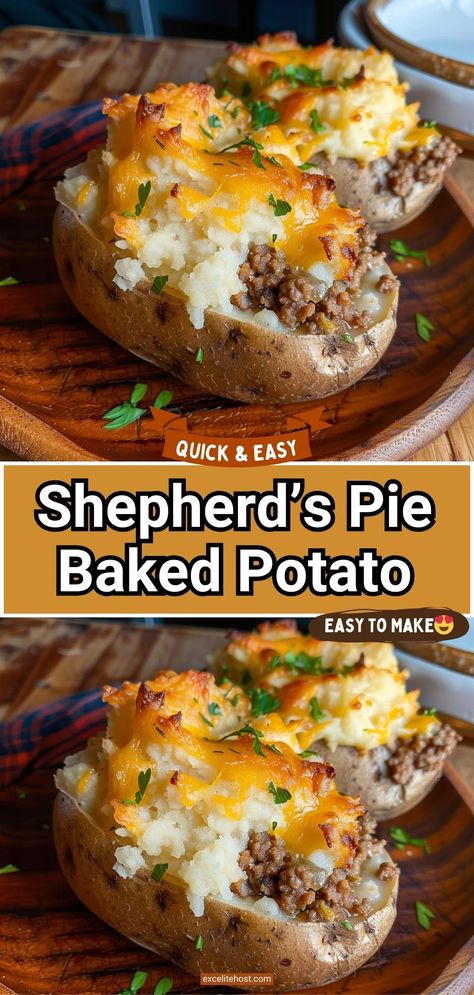 Make an inside out shepherd’s pie for St. Patrick’s Day with these fun Shepherd’s Pie Baked Potatoes! They’re gluten free shepherd’s pie twice baked potatoes that are a delightful twist on the classic comfort dish with a crispy potato skin filled with ground beef and vegetables. Ground Beef Brown Gravy, Baked Potato Fillings, Gluten Free Ground Beef Recipes, Ground Beef And Vegetables, Frozen Mixed Vegetables, Mashed Potato Recipe, Easy Shepherds Pie, Beef And Vegetables, Stuffed Baked Potatoes