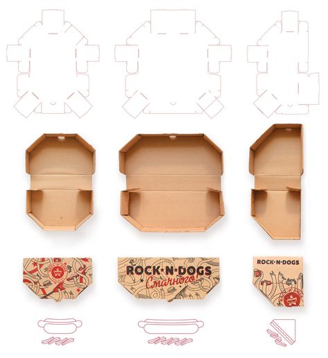 Hot Dog Packaging Design, Hot Dog Packaging, Takeaway Food Packaging, Box Dieline, Food Delivery Packaging, Packaging Dielines, Sandwich Packaging, Takeaway Packaging, Project School