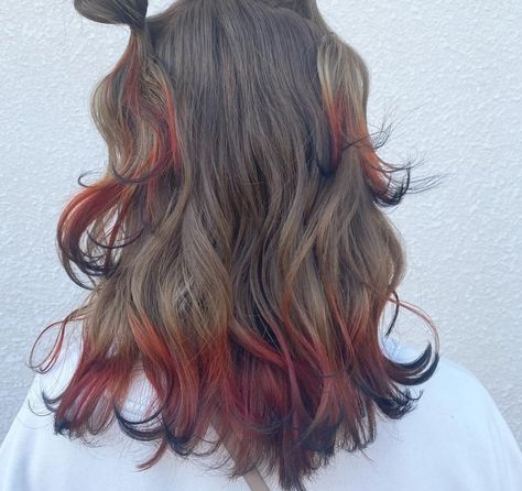 Fox Hair Dye, Dyed Tips, 60 Hair, Hair Dye Tips, Fox Hair, Dip Dye Hair, Hair Color Underneath, Colored Hair Tips, Hair Inspiration Short