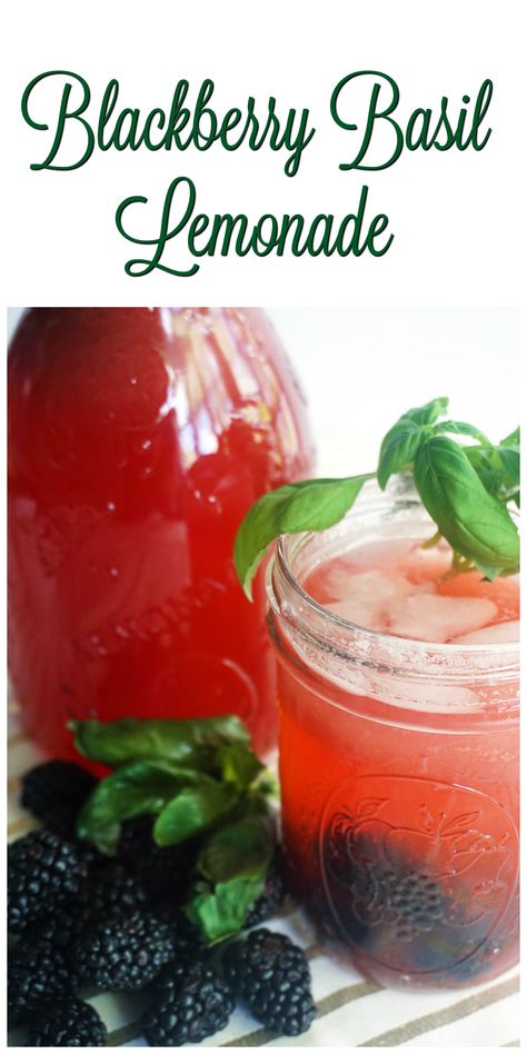 Blackberry Basil Lemonade, Event Drinks, Lemonade Simple Syrup, Basil Drinks, Drinking Healthy, Basil Simple Syrup, Beautiful Drink, Basil Lemonade, Blackberry Recipes