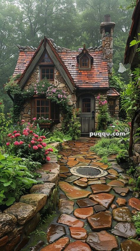 Dream Garden Fairytale, Stone House Plans, Whimsy Cottage, Fairytale Houses, Fantasy Houses, Fairytale House, Storybook Homes, Log Cabin Rustic, Forest Cottage