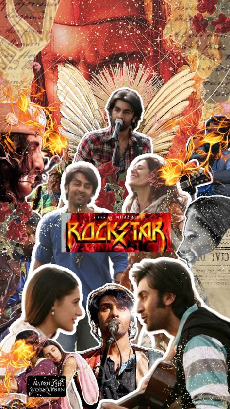 Rockstar movie aesthetic #rockstar #ranbirkapoor #imtiazali #aesthetic #redaesthetic #mustwatchmovies #romcom #romantic #music #rock Jordan Rockstar, Rockstar Movie Aesthetic, Rock Star Movie, Rockstar Movie, Film Posters Art, Rockstar Aesthetic, Iconic Movie Posters, Movie Aesthetic, Batman Poster