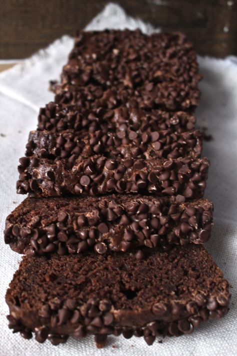 Triple Chocolate Bread, Quick Breads Using Cake Mixes, Chocolate Brownie Bread Recipe, Summer Sweet Breads, Chocolate Brownie Bread, Brownie Mix Bread, Chocolate Chocolate Chip Bread, Brownie Loaf Cake, A To Z Bread Recipe