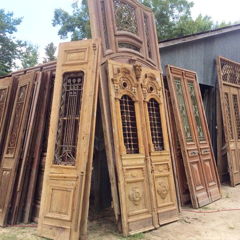 Pintu Interior, Antique French Doors, Salvaged Doors, Modern Wooden Doors, Antique Architectural Salvage, Doors Modern, Vintage Doors, Cool Doors, Antique Doors