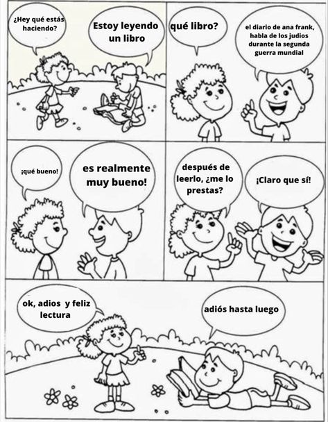 Comics Ideas Filipino, 2 People Talking Drawing, Easy Comics Strips, Comic Strip Drawing Ideas, Aesthetic Boarders Designs, English Language Activities, Comic Strip Template, Comic Template, Past Continuous