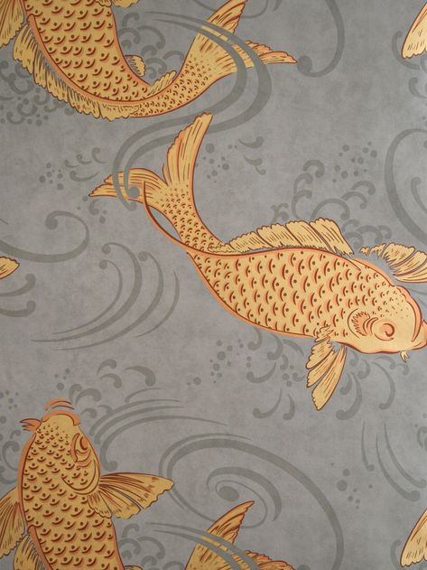 Bathroom Wallpaper Fish, Osborne And Little Wallpaper, Aquarium Set, Downstairs Loo, Downstairs Toilet, Toilet Room, Small Toilet, Style Deco, Bathroom Wallpaper