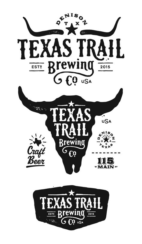 Texas Trail Brewing - Jared Jacob - Sunday Lounge Brewery Logos, Texas Logo, Western Logo, Design Dragon, Cowboy Chic, Vintage Logos, Logos Ideas, Badge Logo, Badge Design