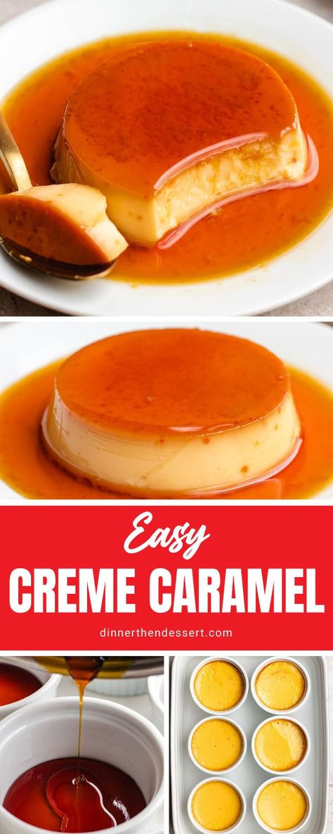 Creme Caramel Recipe Easy, Cooking Cream Recipes, Cream Caramel Recipe, Creme Caramel Recipe, Baked Custard Recipe, Custard Baked, Caramel Custard Recipe, Dessert Custard, Vanilla Custard Recipe