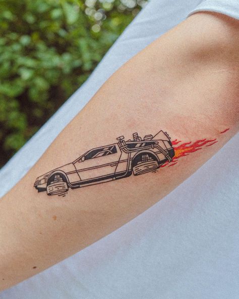 Back To The Future Tattoo, Pop Culture Tattoos, Rings Tattoo, Culture Tattoos, Lord Of The Rings Tattoo, Movie Tattoos, Men Tattoos Arm Sleeve, Flame Tattoos, Leo Tattoos