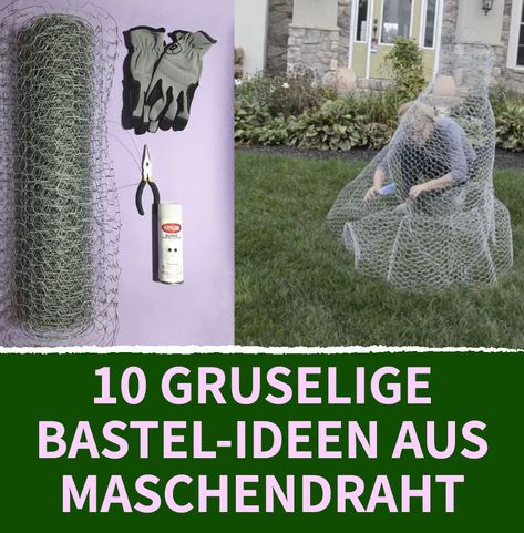 10 Deko-Ideen aus Maschendraht, die dich das Gruseln lehren. Deko zu Halloween: 10 Ideen mit Maschendraht. 10 Ideen für Maschendraht-Geister und andere Deko zu Halloween, die du ganz leicht selber nachmachen kannst. Halloween Deko, Deko zu Halloween, Halloween Bastelideen, Halloween Deko outdoor, Halloween Gartendeko Halloween 23, Halloween Haunted Houses, Outdoor Halloween, Halloween Haunt, Halloween Halloween, Haunted House, Halloween, Quick Saves