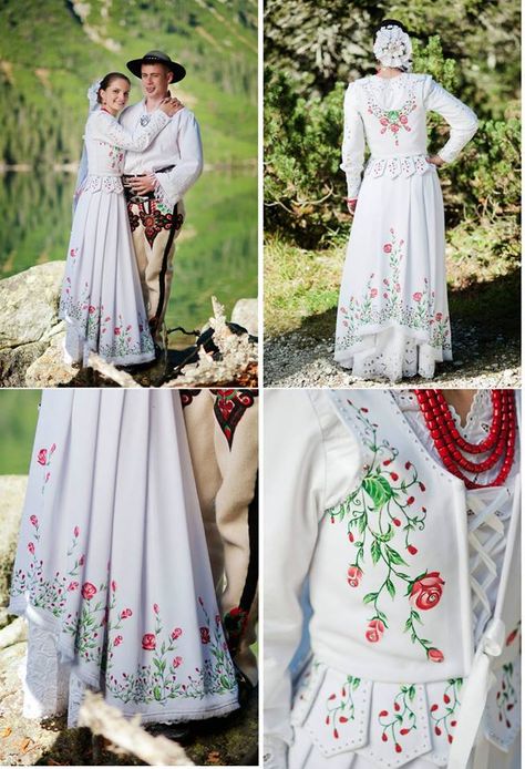 Growing trend: handpainted wedding dresses inspired by folklore of Polish… Polish Traditional Costume, Polish Culture, Polish Clothing, Polish Wedding, Folk Wedding, Wedding Dresses 2018, Unique Bride, Folk Dresses, Arte Popular