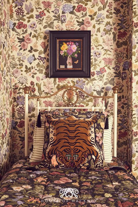 House Of Hackney, Luxury Sustainable, Linen Cushions, Rose Bedding, Natural Ecosystem, Maximalist Decor, Fourth Wall, Dark Floral, Linen Cushion