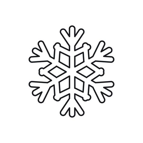 Snowflake icon, outline style Snowflake Outline, Snowflake Icon, Vector Snowflake, Snowflakes Drawing, Drawing Black And White, New Template, Icon Style, Drawing Black, Snowflake Design