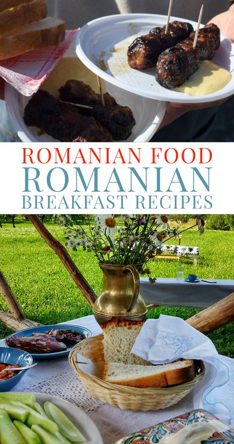 Romanian breakfast Armenian Breakfast, Romanian Bread, Romanian Breakfast, Romanian Food Traditional, Romanian Dishes, Romanian Cuisine, Themed Meals, Romania Food, Food For Breakfast