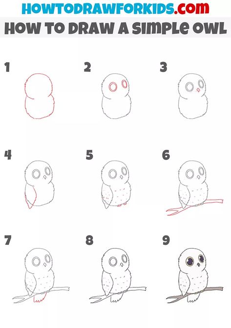 How To Draw Owl, Cartoon Owl Drawing, Draw Owl, Owl Drawing Simple, Cute Owl Drawing, Draw An Owl, Owl Drawings, Simple Owl, Owl Sketch