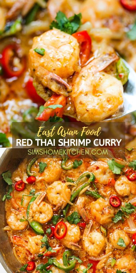 Red Thai Shrimp Curry Shrimp Coconut Curry, Thai Shrimp Curry, Sims Home, Shrimp Coconut, Thai Curry Recipes, Shrimp Curry, Thai Shrimp, Red Thai, Prawn Curry