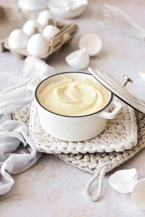 How to Make Vanilla Bean Custard - Curly Girl Kitchen Vanilla Bean Pastry Cream, Vanilla Bean Custard Filling, Vanilla Cream Desserts, Vanilla Bean Ganache, Vanilla Cream Pie, Vanilla Custard Filling, Vanilla Bean Custard, Vanilla Custard Recipe, Vanilla Bean Recipes