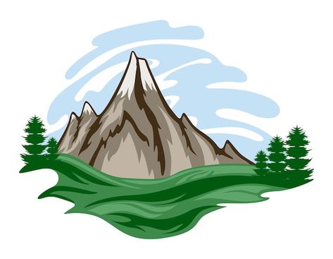 Mountain Illustration Design, Mountain Clip Art, Mountain Vector Illustration, Mountain Cartoon, Vector Bus, Images Of Cows, Cacing Tanah, Mountain Icon, Mountain Png