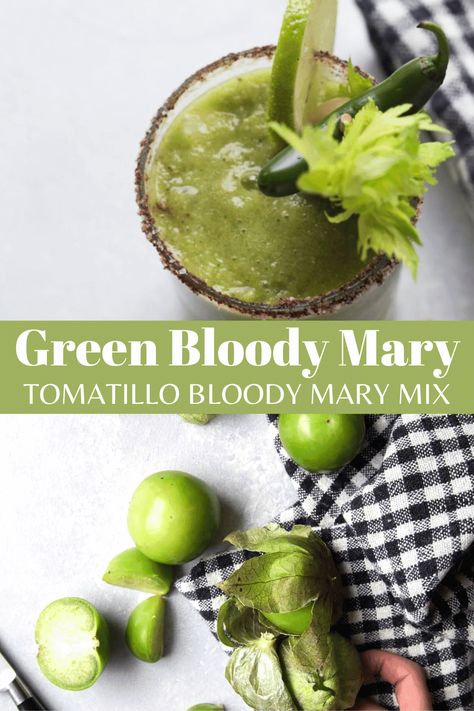 Green Bloody Mary Mix Recipe Canned Tomatillos, Tomatillo Recipes, Horseradish Recipes, Yellow Tomatoes, Weeknight Recipes, Easy Drink Recipes, Beautiful Food Photography, Delicious Drinks, Garden Recipes