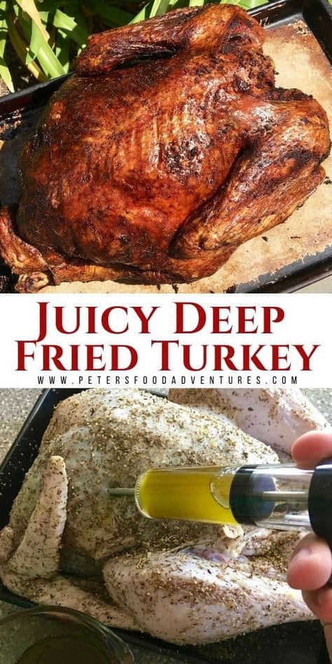 Butter Turkey Injection, Turkey Herb Butter, Deep Fried Turkey Injection, Herb Butter Turkey, Turkey Fryer Recipes, Deep Fried Turkey Recipes, Turkey Injection, Turkey Marinade, Butter Turkey