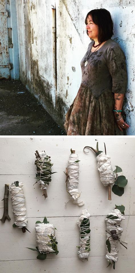 BY KATRINA RODABAUGH | It is such an honor to bring you today’s interview with India Flint, aka @prophet_of_bloom. India is an Australian-based natural dyer, fiber artist, visual artist, costumer, … Eco Dyeing Fabric, India Flint, Eco Dyeing, Art Scarves, Slow Fashion Movement, Fiber Artist, Botanical Dyeing, Eco Printing, Eco Design