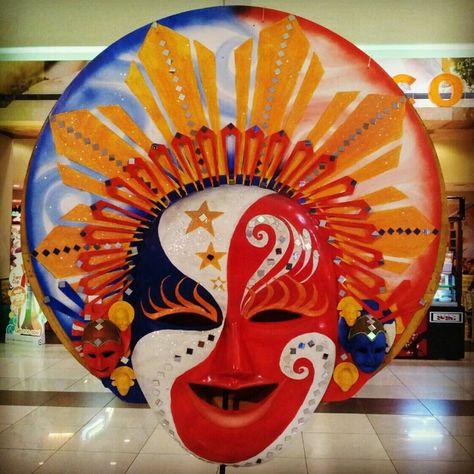 Lovely, colorful mask from the #masskara festival of #Bacolod Masskara Festival Design Ideas, Philippine Maskara Festival, Mascara Design Ideas Festival, Mascara Festival Philippines, Mascara Design Festival, Mask Festival Design, Maskara Festival Mask Design Drawing, Mascara Festival Design Ideas, Masskara Festival Mask Design Drawing