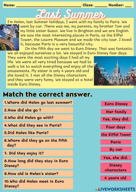 Past Simple Tense interactive activity for M.1. You can do the exercises online or download the worksheet as pdf. Past Tense Reading Comprehension, Past Tense Activities, Simple Past Worksheet, Past Simple Worksheets, Simple Past Tense Worksheet, Past Simple Tense, Past Tense Worksheet, The Last Lesson, English Grammar Exercises