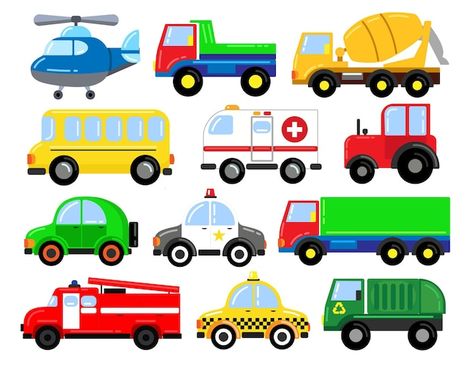 A large set of cars. for learning presch... | Premium Vector #Freepik #vector #cartoon-truck #van-car #van #car-truck Bus Cartoon, Safari Animals Birthday, Kindergarden Activities, Car Themes, Creative Activities For Kids, Kids Clipart, Classroom Fun, Art Lesson Plans, Cars Birthday