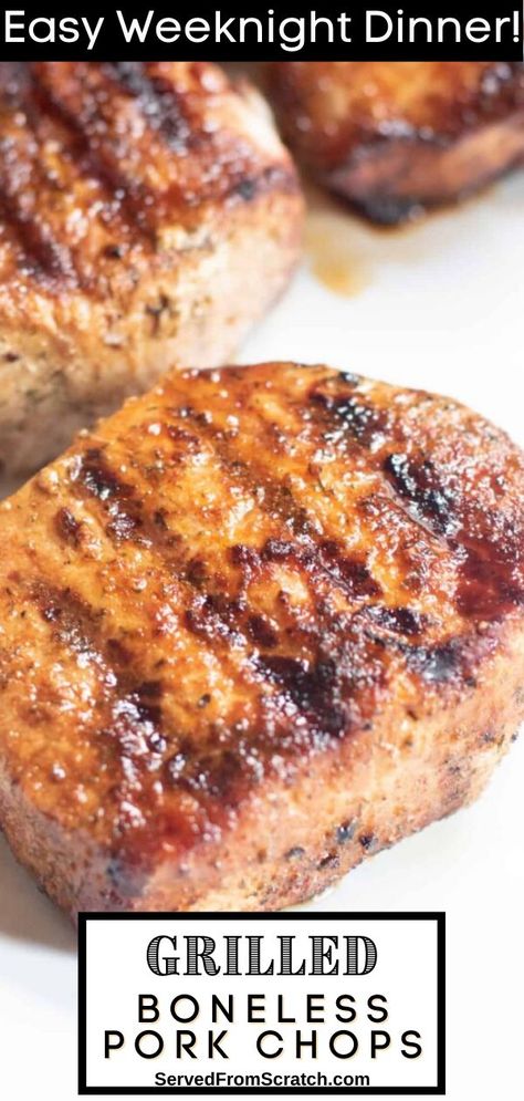 Porkchops Grilled, Moist Pork Chops, Pork Chop Marinade, Boneless Pork Chop Recipes, Loin Chops, Pork Loin Chops, Grilled Pork Chops, Boneless Pork Chops, Chops Recipe