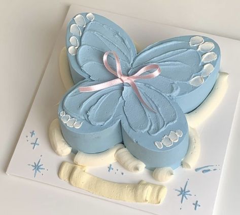 Butterfly Theme Cake, Butterfly Birthday Cake, Girly Birthday Cakes, Pastel Cupcakes, Butterfly Cake, Simple Cake Designs, Funny Birthday Cakes, Graduation Cupcakes, Mini Cakes Birthday