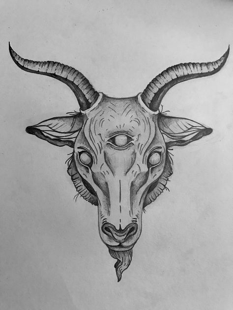 Tattoo Goat, Goat Face, Third Eye Tattoos, Capricorn Tattoo, Goat Head, Goat Skull, Goat Horns, Goat Art, Scary Tattoos