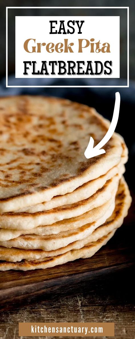 Greek Flat Bread Recipe, Yogurt Flatbread Recipe, Homemade Gyros, Homemade Flatbread Recipes, Greek Flatbread, Greek Pita Bread, Gyro Pita, Greek Pita, Easy Flatbread