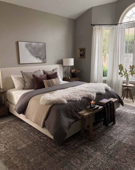 Beautiful Bed Designs, Cozy Bedroom Design, Decor Ideas Bedroom, Home Decor Living Room, Home Decorating Ideas, Rustic Bedroom, Master Bedrooms Decor, Decor Living Room, Room Inspiration Bedroom