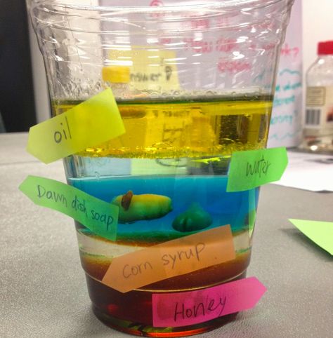 Teaching Science With Lynda: Density Columns Aligned with NGSS Property Of Matter, Density Column, Elementary Science Teacher, Elementary School Science, Teaching Chemistry, Reading Activity, Matter Science, 4th Grade Science, 6th Grade Science