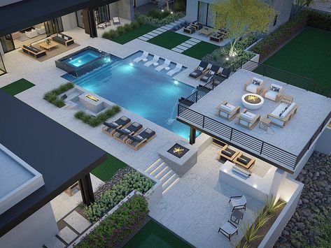 Mansion Backyard, Luxury Pools Backyard, Moderne Pools, Dream Backyard Pool, Casas The Sims 4, Luxury Pools, Modern Pools, Dream Pools, Luxury Pool