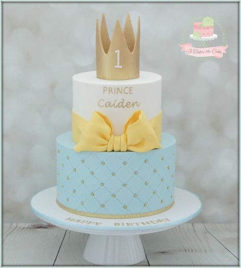 Prince 1st birthday - Cake by Jo Finlayson (Jo Takes the Cake) Birthday Cake Harry Potter, Prince Baby Shower Cake, Toddler Birthday Cakes, Cake Number, Photoshoot Boy, Boys First Birthday Cake, Prince Cake, Boys 1st Birthday Cake, Baby Boy Birthday Cake