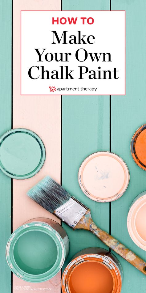 If you love the soft, vintage, matte look of chalk paint but don't love the price — $40/pint! — consider making your own. With just latex paint ($10/gallon) and baking soda (<$1/box), you'll be able to chalk paint everything you own, in any hue you desire. Latex paint plus baking soda equals DIY freedom! Make Your Own Chalk Paint, Painting Underwater, Diy Chalk Paint Recipe, Make Chalk Paint, Chalk Paint Furniture Diy, Chalk Paint Recipe, Homemade Chalk Paint, Homemade Chalk, Underwater Painting