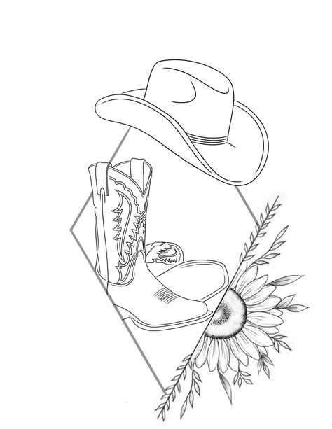 Country Flower Tattoo, Tatoos Western, Tattoo Western Style, Cow Skull Tattoo Design, Lined Tattoos Simple, Tattoos For Women Western, Unique Medium Tattoo Ideas, 12:10 Tattoo, Northern Tattoo