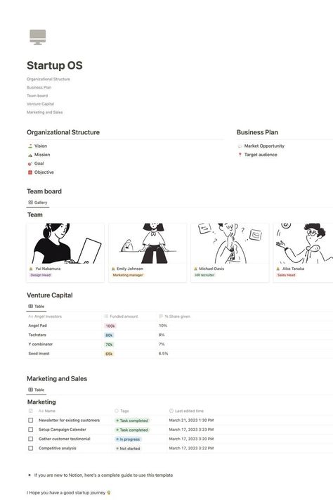 Manage your startups & businesses with ease. This notion template contains Startup OS provides every component essential for a business or startup: An Organizational Structure, A Business Plan, The Best team, Venture Capital, Marketing and Sales section. Fly high with this free notion template for startup. Download now. Small Business Plan Template, Small Business Marketing Plan, Sales Template, Free Wedding Planner, Planner Writing, Small Business Strategy, Business Marketing Plan, Wedding Planner Printables, Small Business Planner