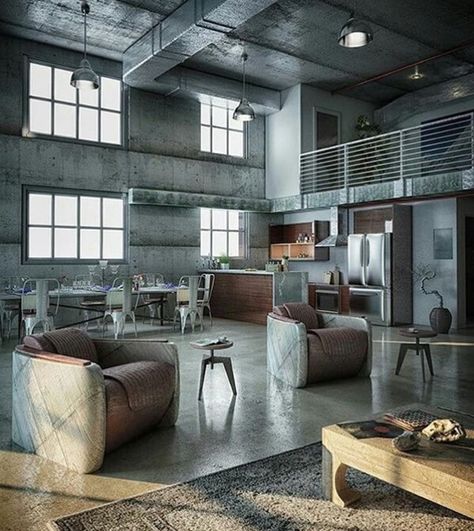 Industrial Loft Decor Interior Design, Industrial Chic Interior, Industrial Living Room, Industrial Loft Design, Warehouse Living, Industrial Chic Decor, Industrial Apartment, Industrial Style Decor, Vintage Industrial Decor