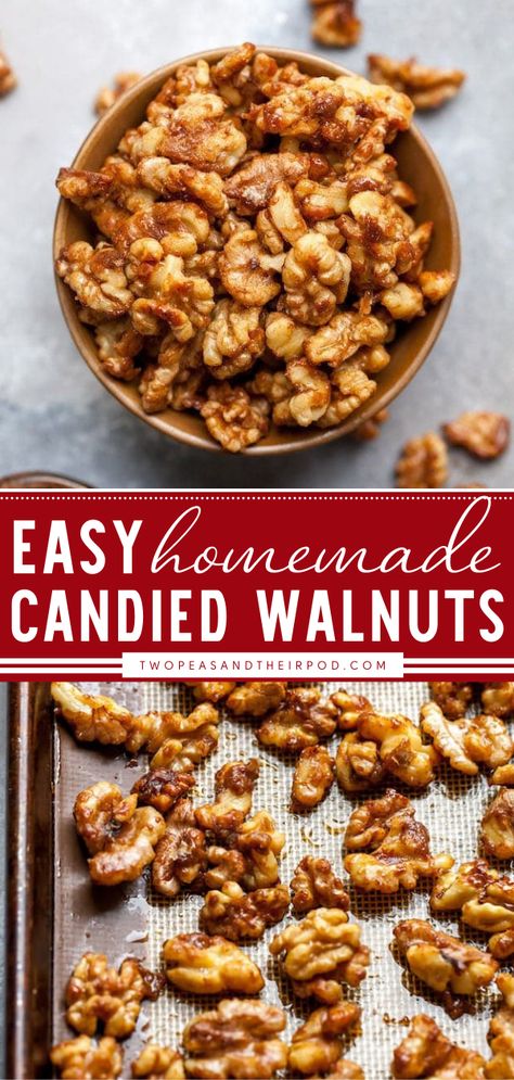 Easy Candied Walnuts Baking, Health Check, Easy Homemade, Delicious Food, Peas