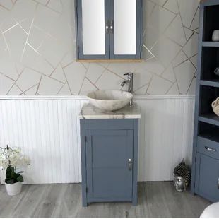 Vanity Units - Bathroom Units & Sink Cabinets | Wayfair.co.uk Grey Vanity Unit, Cloakroom Toilet, Wooden Worktops, Bathroom Freestanding, Oak Bathroom Vanity, Bathroom Vanity Unit, Cloakroom Vanity Unit, Painted Vanity, Oak Bathroom