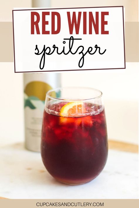 Red Wine Spritzer Recipe, Wine Spritzer Cocktails, Red Wine Spritzer, Wine Spritzer Recipe, Kid Drinks Recipes, Wine Making Recipes, Homemade Wine Recipes, White Wine Spritzer, Popular Cocktail Recipes