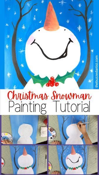 How To Paint Snowman Faces On Wood, Painting Snowmen On Wood, Upside Down Snowman, Directed Painting For Kids, Christmas Step By Step Painting, Easy Christmas Paintings For Beginners Step By Step, Easy Diy Christmas Paintings, How To Paint Christmas, Snowman Painting For Kids