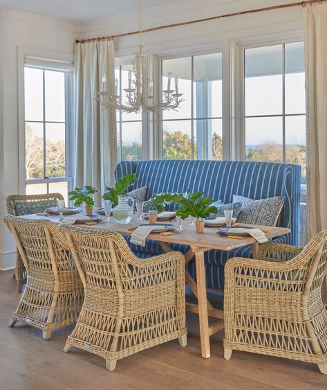 Scout & Nimble Blog | Interior Design Home Tours, Inspiration & More Fresco, Kitchen Design Blue, Blue Breakfast, Coastal Living Magazine, Island Beach House, Breakfast Nooks, Sullivans Island, South Carolina Beaches, Enchanted Home