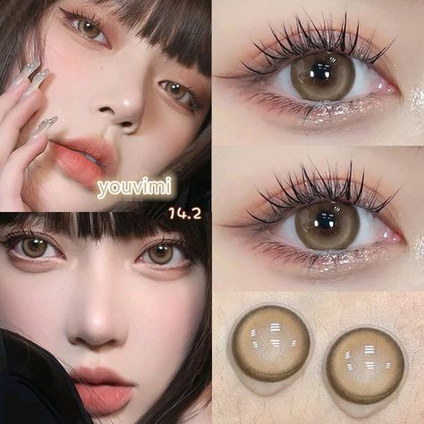 Korean Colored Contacts, Lenses Eye Colour, Brown Eyes Contact Lenses, Pretty Contact Lenses, Eye Contact Colors, Softlens Korean, Eyes Lenses Color, Contact Lenses For Filipina, Douyin Contact Lens