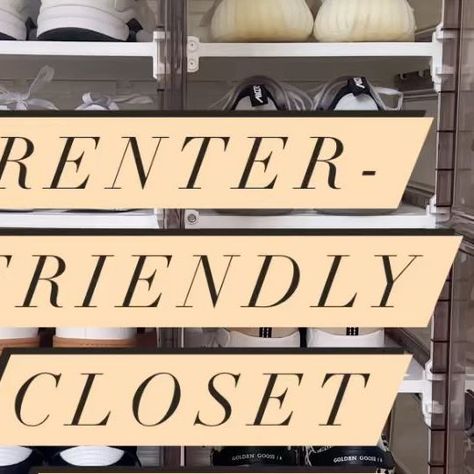 Sarah Lindner on Instagram: "👟⤴️ No holes or installation needed, just pop it up and you have a fully functional renter-friendly shoe closet! 🔗 To shop, head to my stories or comment “links” below for an automatic DM with the links! 👇🏼 #lifehacks #lifehack #organization #organizedhome #organize #organized #closet #closetorganization #closetmakeover #closetdesign #closetcleanup #reorganizing #reorganize #renter #renterfriendly #spacesaving #storage #apartment #condo #sneakerhead #shoeclos Sneakers Aesthetic, Storage Apartment, Organized Closet, Closet Makeover, Renter Friendly, Shoe Closet, Closet Design, Pop It, Closet Organization