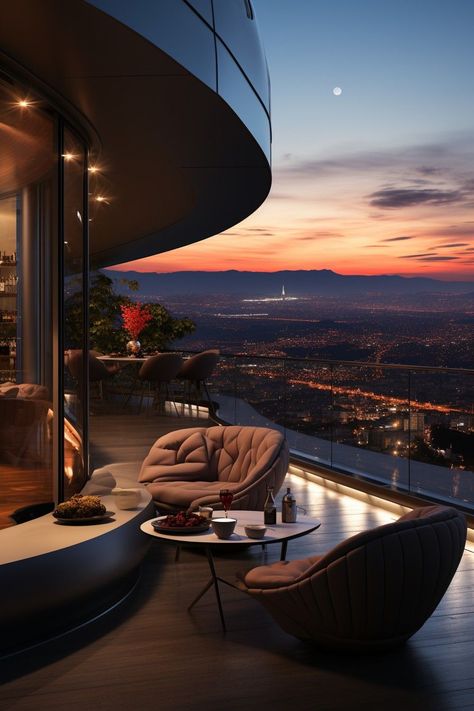 Penthouse balcony with a view. Eran Dahan Real Estate Broker Night View Aesthetic, Luxury Date, Luxury Balcony, Apartment View, City At Night, Dream House Rooms, Luxury Homes Dream Houses, Dream Apartment, Dream House Interior