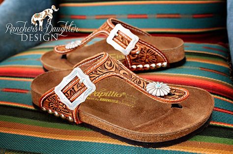 Home | ranchersdaughter Western Sandals, Vestidos Country, Western Shoes, Boho Mode, Leather Projects, Tooled Leather, Cowgirl Style, Crazy Shoes, Shoe Obsession