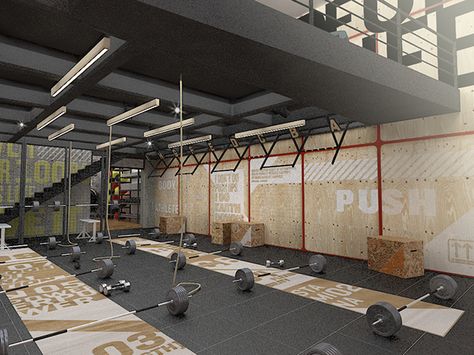 Crossfit DLX on Behance Fitness Gym Interior, Crossfit Studio, Fitness Design Gym, Fitness Center Design, Warehouse Gym, Boutique Gym, Dream Gym, Gym Design Interior, Crossfit Box